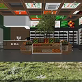 Modern Bright Fruit Shop Interior With Neat Fresh Produce Display And Functional Checkout Counter