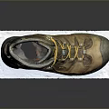 Brown Hiking Boots With Yellow Laces And Thick Sole For Outdoor Hiking Trips