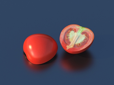 Gourmet garnish with tomato 3d model