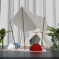 Cozy Outdoor Tent Scene With Starry Night Sky And Lush Green Plants