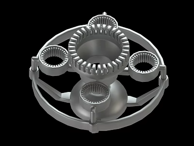 Industrial Mechanical Component With Metal Gear Like Circular Parts And Symmetrical Design 3d model