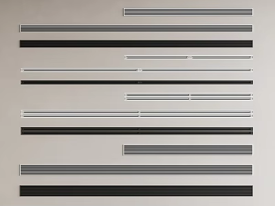 Modern Stylish Air Conditioner Vents With Black White Striped Design For Interior Decoration 3d model