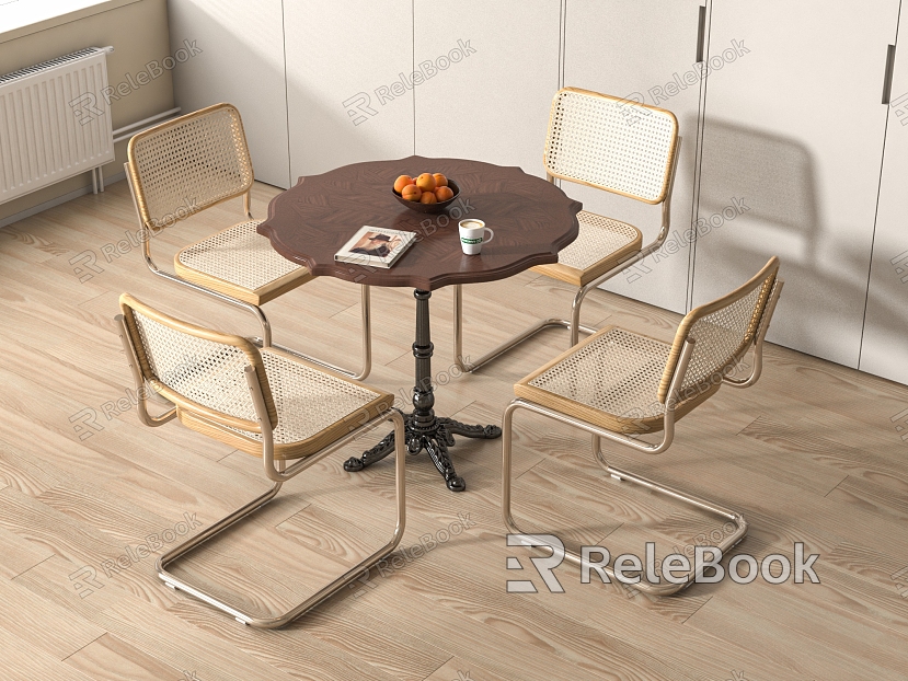 Middle-style round dining table model