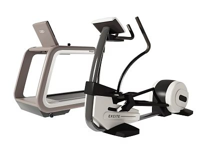 Modern LUXE Home Fitness Sports Equipment Treadmill And Elliptical Trainer Design 3d model