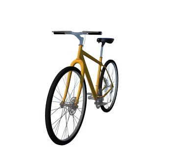 Stylish Yellow Bicycle With Minimalist Design Black Wheels Silver Handlebars And Black Saddle 3d model