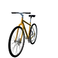 Stylish Yellow Bicycle With Minimalist Design Black Wheels Silver Handlebars And Black Saddle