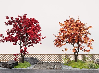 red maple landscape tree maple claw tree moss terrain 3d model