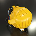 Yellow Sphere Shaped Device With Black Transparent Section Colorful Wires And Black Strap