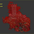 Ancient Stone Tower Ruin With Lush Green Vegetation And Rocky Floating Hollow Base