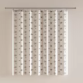 Decorative White Curtain With Gray Stars Pattern For Stylish Home Decor 3d model