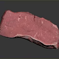 Fresh Raw Cow Meat With Pink Color And White Fat On Black Background