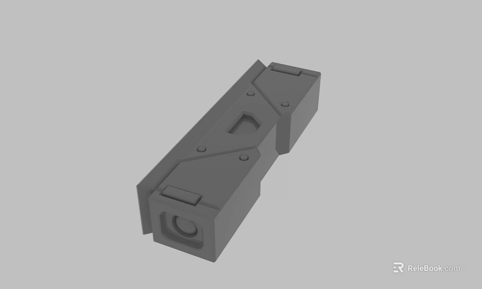 Gray Industrial Mechanical Component 3D Model With Holes Grooves And Geometric Structure 3d model 