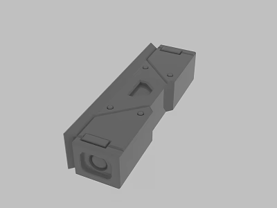 Gray Industrial Mechanical Component 3D Model With Holes Grooves And Geometric Structure 3d model