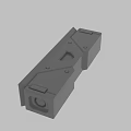 Gray Industrial Mechanical Component 3D Model With Holes Grooves And Geometric Structure