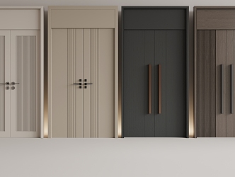 Modern double door 3d model