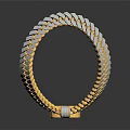 Elegant Gold And Silver Braided Chain Necklace With Dollar Sign Pendant