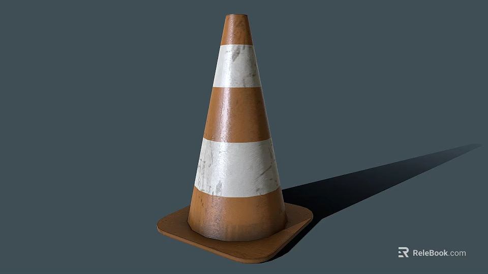 Conical Weapon Design With Brown And White Stripes And Base Structure 3d model