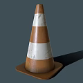 Conical Weapon Design With Brown And White Stripes And Base Structure 3d model