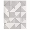 White and Gray Wall With Geometric Triangle Patterns And Striped Textures 3d model