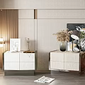 Modern bedside table bedside table combination 3d model