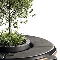 Modern gardening sketch backyard stone concrete furniture outdoor 3d model