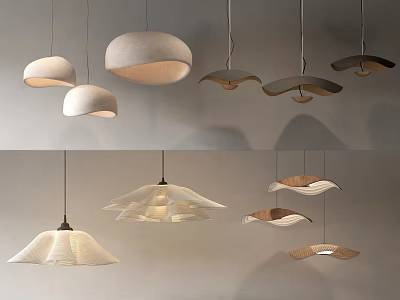 Unique Modern Pendant Lights With Various Shapes And Elegant Shades For Home Interior Decor 3d model