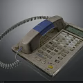 Vintage Landline Telephone With Coiled Cord Numeric Keypad And Display Screen