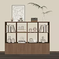 Nordic Style Bookcase Low Cabinet 3d model