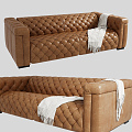 Leather double sofa Modern double sofa 3d model