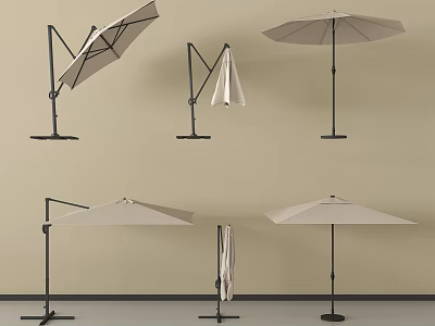 Outdoor Sunshade With Various Designs Light Colored Canopy And Black Frame For Patio Use 3d model