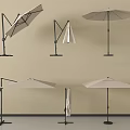 Outdoor Sunshade With Various Designs Light Colored Canopy And Black Frame For Patio Use