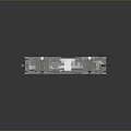 Gray Locomotive with Circular Ventilation Fans and Yellow Lights Detailed 3D Model on Gray Background