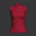 Red Sleeveless Top With Bow Tie Waist On Mannequin