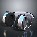 Modern Wireless Headphones With Metallic Design And Illuminated Black Ear Cups