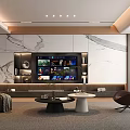 Modern Living Room Interior Design With TV Wall Coffee Tables And Area Rug