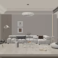Modern Living Room Interior Design With White Sofa Coffee Table And Chandelier