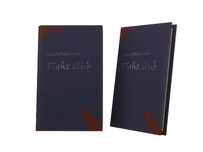 Dark Blue Notebook With Fight Club Text And Red Accents On Cover 3d model