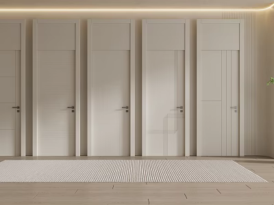 Modern Hinged Doors Design With Different White Styles For Interior Spaces 3d model