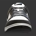 Black White Gray Leather Sneakers With Lace Up Design And Swoosh Logo Rubber Sole
