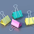 Colorful Paper Folders With Metal Paper Clips In Various Bright Colors