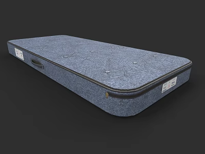 Modern Comfortable Blue Mattress With Stitched Design Button Tufting And Zippered Edge 3d model