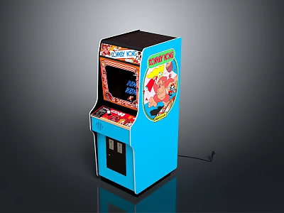 Blue Arcade Machine With Spot The Dog Logo Screen And Coin Slot 3d model