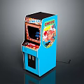 Blue Arcade Machine With Spot The Dog Logo Screen And Coin Slot