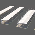 Various Outdoor Canopy Designs with Metal Frames White Fabric Covers for Parking and Patio
