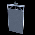 Industrial Sliding Gate With Metal Frame Gray Panel And Top Drive Mechanism