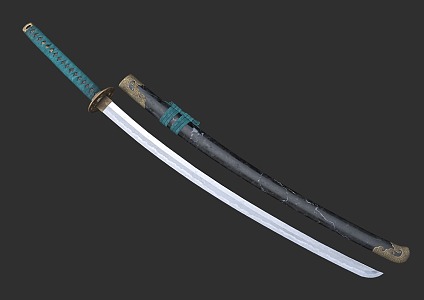 Samurai Sword Japanese Sword PBR Next Generation Ninja Sword Toyo Sword Cold Weapon Sword 3d model