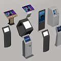 All-in-one machine inquiry machine registration machine calling machine guide screen 3d model