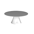 Modern Round White Dining Table With Sculptural Legs And Minimalist Design 3d model