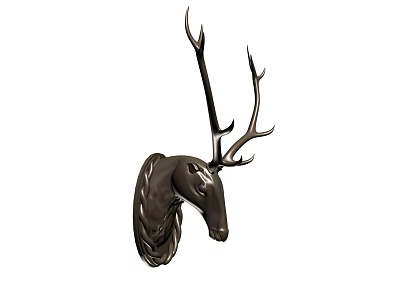 Metallic Deer Head Animal Wall Decor for Home Interior Accent Piece 3d model