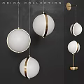 Modern White Spherical Pendant Lights With Gold Accents And Hanging Design